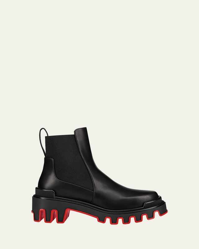 Dune Leather Red Sole Chelsea Booties